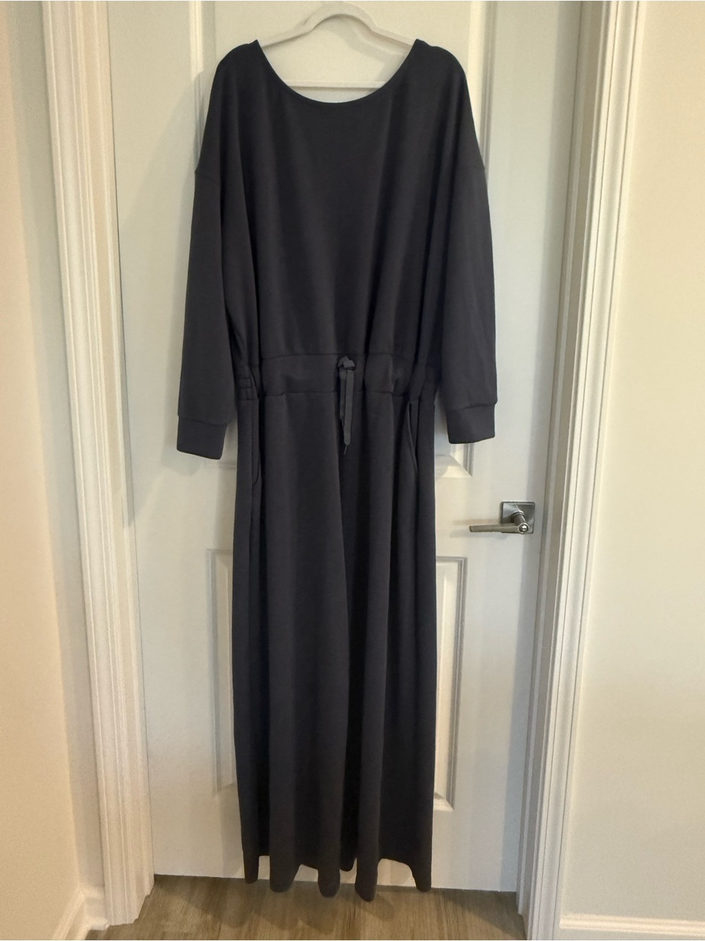SPANX AirEssentials Long Sleeve Wide-Leg Jumpsuit-Navy